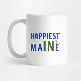 Happiest In Maine with Chickadee Mug